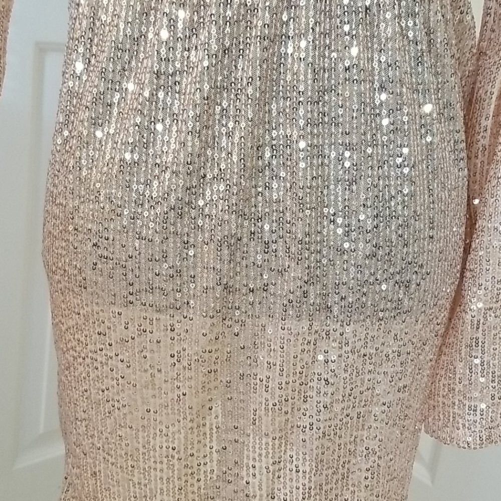 ‼️HP ‼️Rose Gold Sequins Party Club Holiday Dress - Picture 4 of 8
